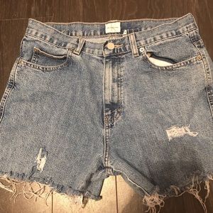 Calvin Klein mom jean shorts ripped